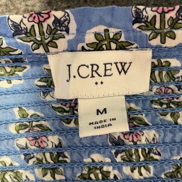 (19) 100% cotton printed calico summer blue puff sleeve smock midi dress - Picture 2 of 4